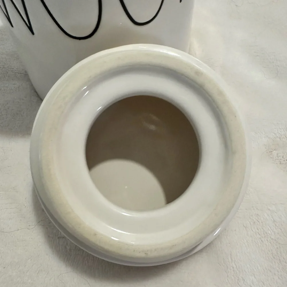 Rae Dunn Artisan Collection by Magenta ceramic dog treat/food WOOF canister 10”
